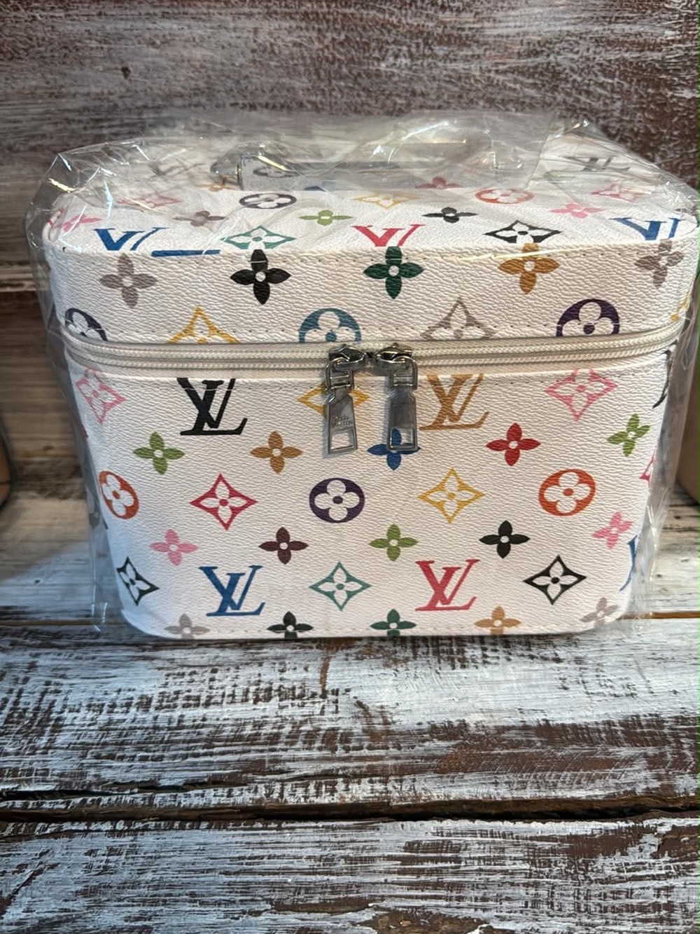 White Multicolor Monogram Vanity Case